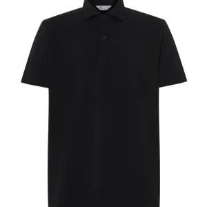 Polo Hombre Manga Corta Algodón Piqué Liso - Negro 0100_99