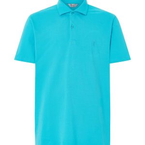 Polo Hombre Manga Corta Algodón Piqué Liso - Azul Claro 0104_30