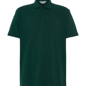 Polo Hombre Manga Corta Algodón Piqué Liso - Verde Botella 0105_46