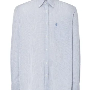 Camisa Hombre Manga Larga Popelín Cuadros con Bolsillo Easy Iron Extrasuave - Azul 0305_39