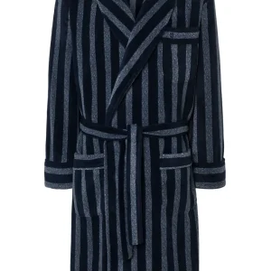 Bata Hombre Invierno Premium Forro Polar Estampado - Azul 0608_39