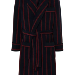 Bata Hombre Invierno Premium Forro Polar Estampado - Azul 0610_39