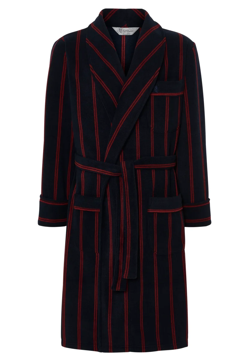 Bata Hombre Invierno Premium Forro Polar Estampado - Azul 0610_39 – Image 2