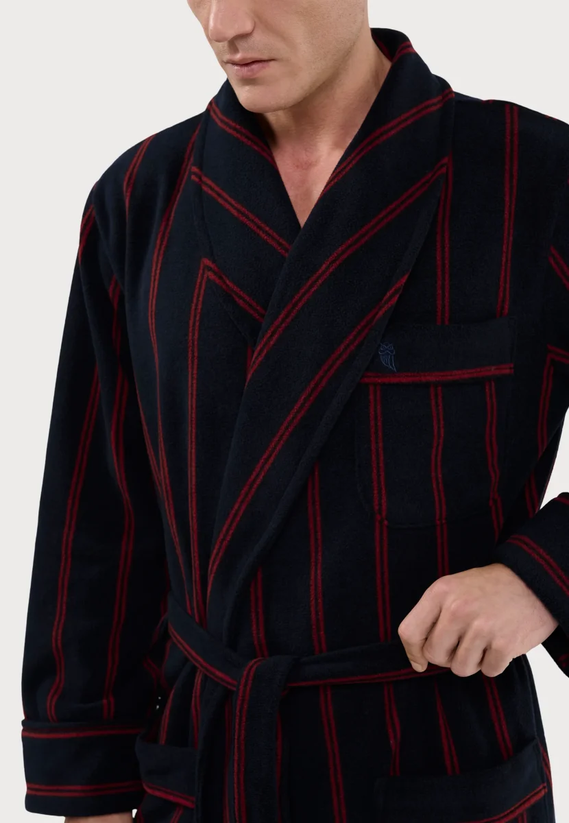 Bata Hombre Invierno Premium Forro Polar Estampado - Azul 0610_39 – Image 5