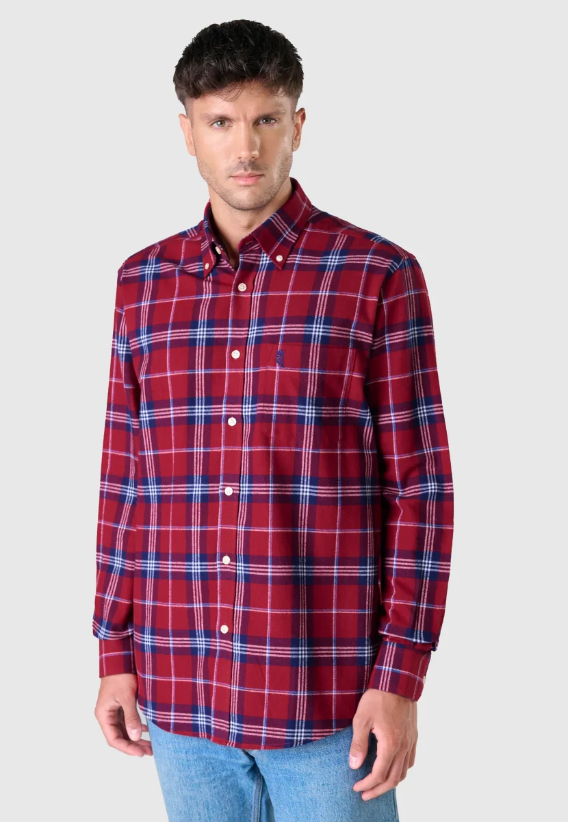 Camisa Hombre Franela Cuadros Algodón Invierno Premium con Bolsillo - Rojo 0401_94 – Image 3