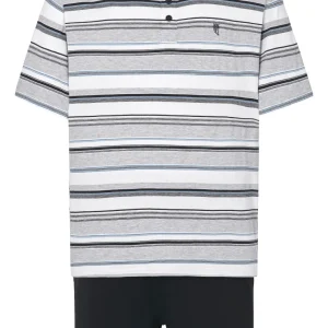 Pijama Hombre Verano Corto Tapeta Punto Rayas - Gris 3081_20