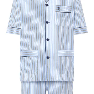 Pijama Hombre Verano Corto Judo Popelín Rayas - Azul 4547_30