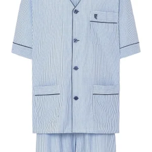 Pijama Hombre Verano Corto Judo Popelín Rayas - Azul 4549_36