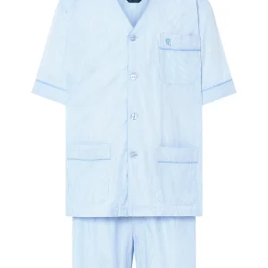 Pijama Hombre Verano Corto Popelín Rayas - Azul 4912_30