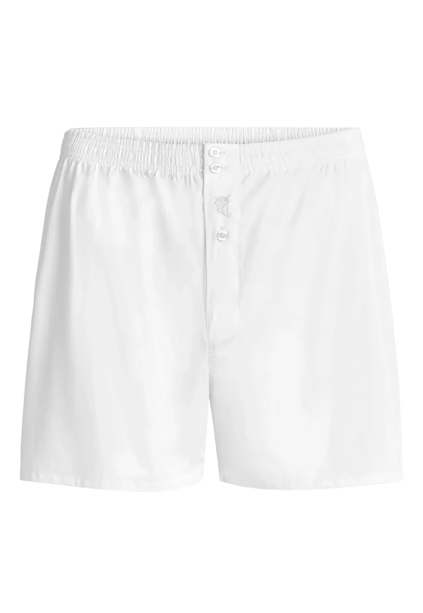 Calzoncillo Bóxer Hombre Algodón Tela Liso - Blanco 6300_11