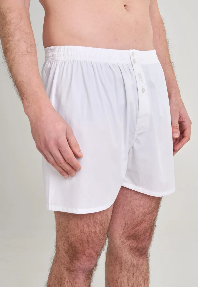 Calzoncillo Bóxer Hombre Algodón Tela Liso - Blanco 6300_11 – Image 3