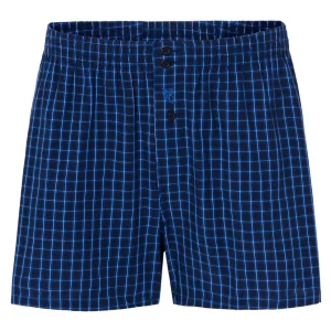 Calzoncillo Bóxer Hombre Algodón Tela Cuadros - Azul 6313_39