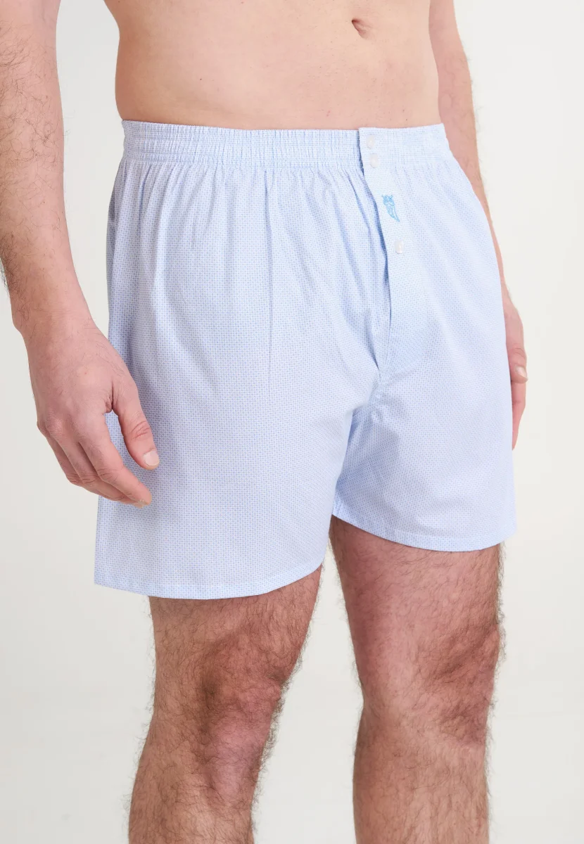 Calzoncillo Bóxer Hombre Algodón Tela Estampado - Celeste 6318_30 – Image 3