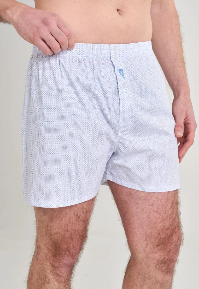 Calzoncillo Bóxer Hombre Algodón Tela Estampado - Celeste 6319_30 – Image 3