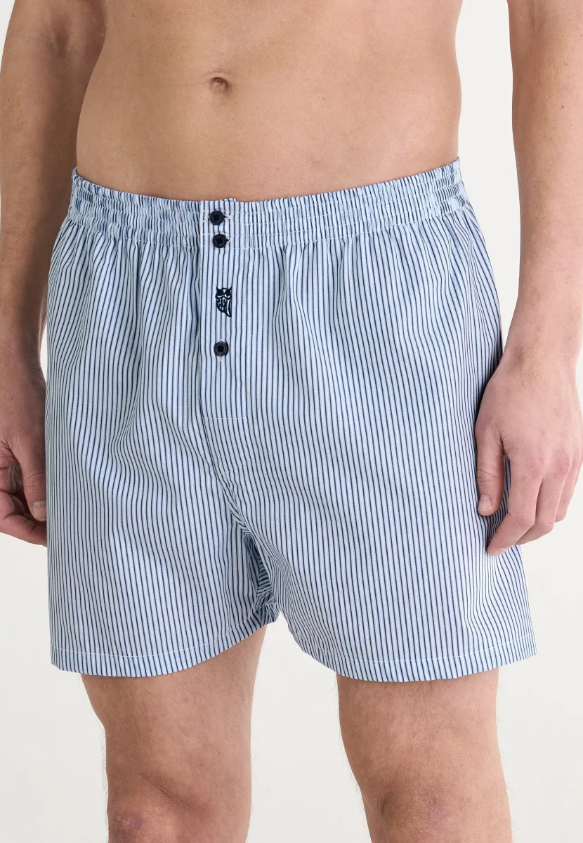 Calzoncillo Bóxer Hombre Algodón Tela Rayas - Celeste 6322_30 – Image 3