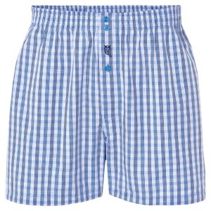 Calzoncillo Bóxer Hombre Algodón Tela Cuadros - Azul 6324_36