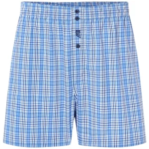 Calzoncillo Bóxer Hombre Algodón Tela Cuadros - Azul 6325_37