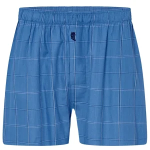 Calzoncillo Bóxer Hombre Algodón Popelín Cuadros - Azul 6933_38