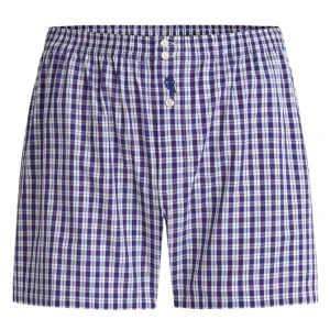 Calzoncillo Bóxer Hombre Algodón Popelín Cuadros - Azul 6936_39