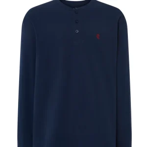 Camiseta Pijama Hombre Manga Larga Tapeta Algodón Lisa - Azul 7530_39