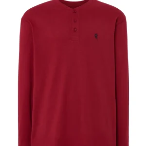 Camiseta Pijama Hombre Manga Larga Tapeta Algodón Lisa - Rojo 7531_90