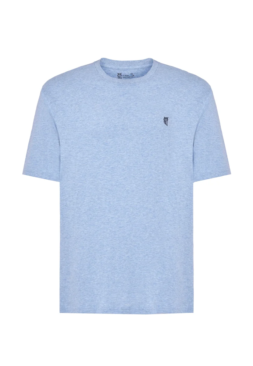 Camiseta Pijama Hombre Manga Corta Redondo Algodón Lisa - Azul 7629_30 – Image 2