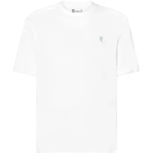 Camiseta Pijama Hombre Manga Corta Redondo Algodón Lisa - Blanco 7630_01