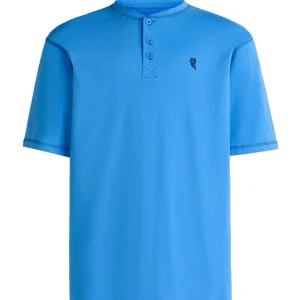 Camiseta Pijama Hombre Manga Corta Tapeta Algodón Lisa - Azul 7632_30