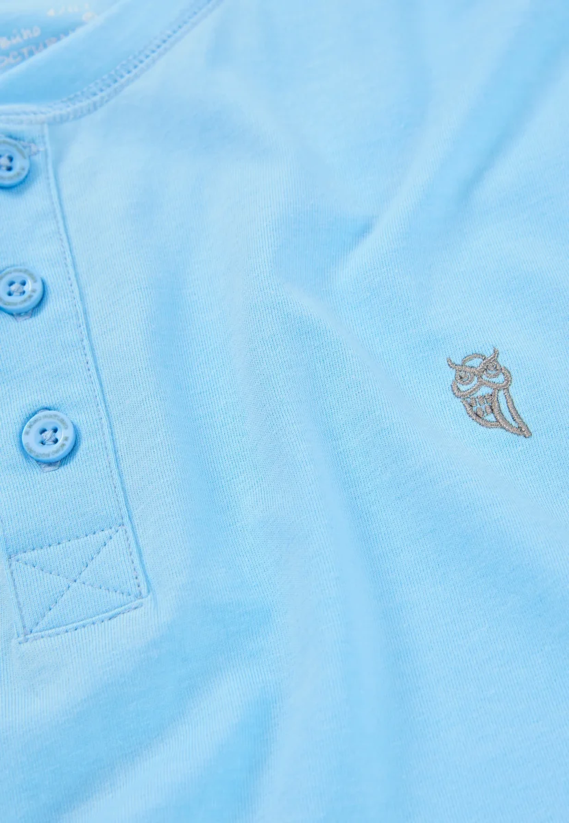 Camiseta Pijama Hombre Manga Corta Tapeta Algodón Lisa - Celeste 7637_30 – Image 6