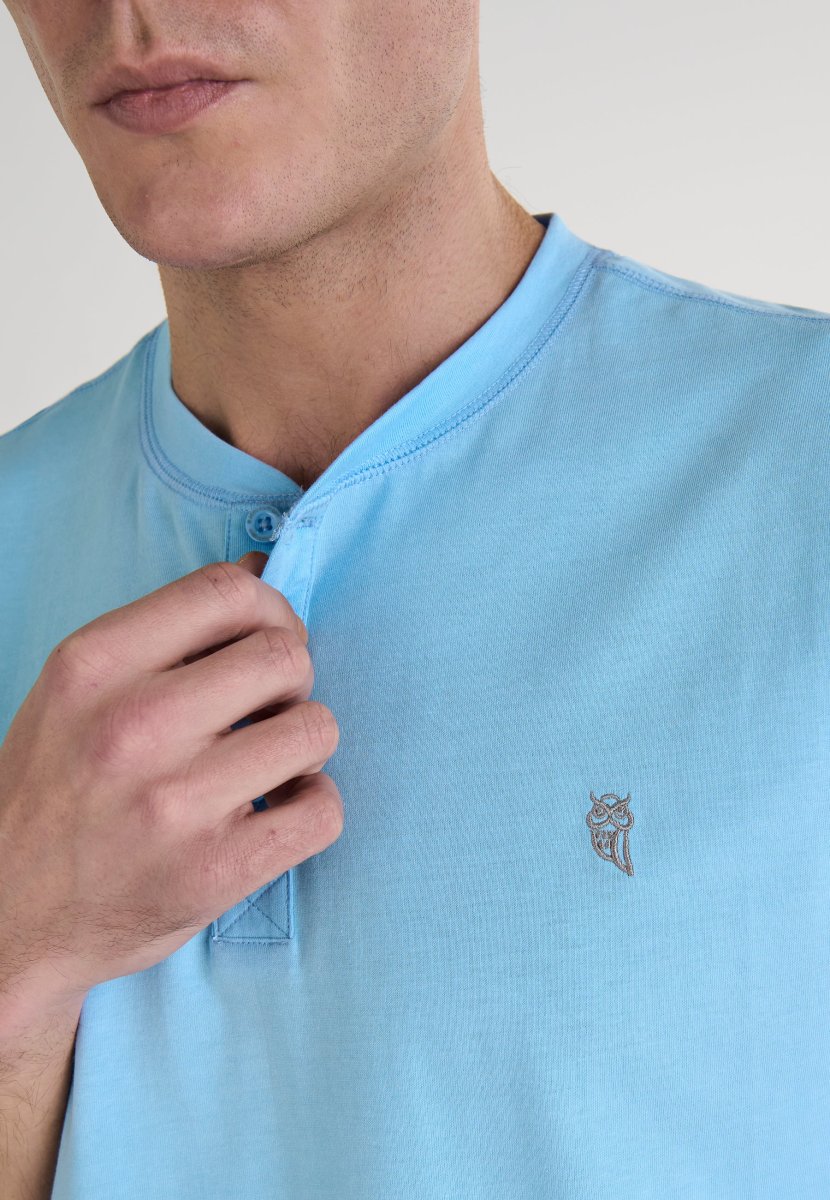 Camiseta Pijama Hombre Manga Corta Tapeta Algodón Lisa - Celeste 7637_30 – Image 5