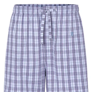 Pantalón Pijama Hombre Corto Popelín Cuadros - Azul 8542_30