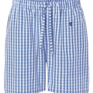 Pantalón Pijama Hombre Corto Popelín Cuadros - Azul 8548_36