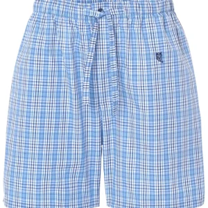 Pantalón Pijama Hombre Corto Popelín Cuadros - Azul 8549_37