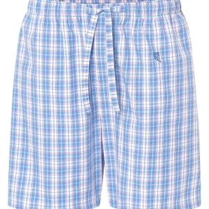Pantalón Pijama Hombre Corto Popelín Cuadros - Azul 8550_30
