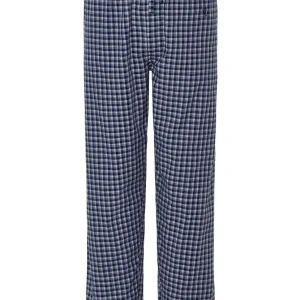 Pantalón Pijama Hombre Largo Algodón Popelín Cuadros - Azul 8921_38