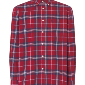 Camisa Hombre Franela Cuadros Algodón Invierno Premium con Bolsillo - Rojo 0401_94