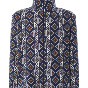 Chaqueta de Pijama Hombre Invierno Premium Forro Polar Estampado - Azul 0501_39