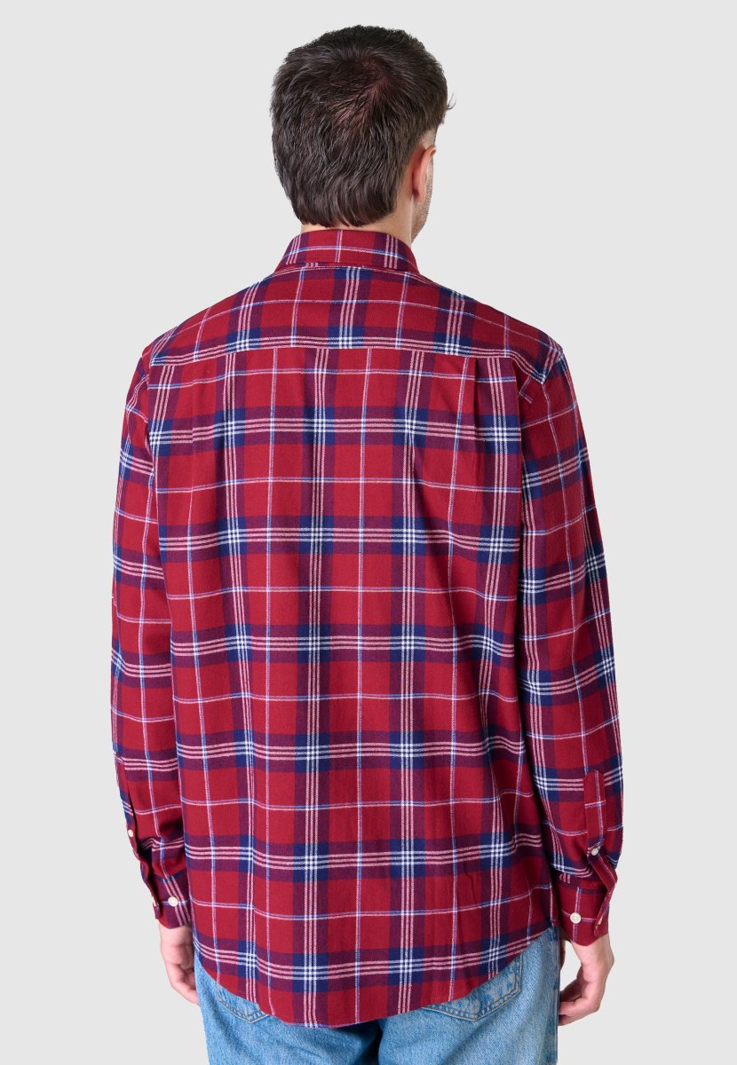 Camisa Hombre Franela Cuadros Algodón Invierno Premium con Bolsillo - Rojo 0401_94 – Image 4
