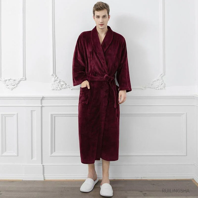 Robe de Chambre Homme Bordeaux – Image 3