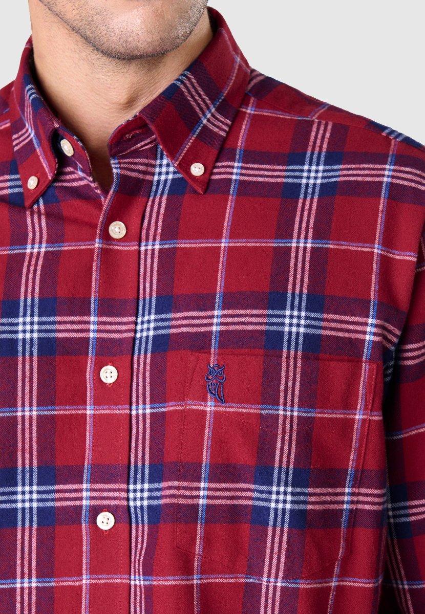 Camisa Hombre Franela Cuadros Algodón Invierno Premium con Bolsillo - Rojo 0401_94 – Image 5