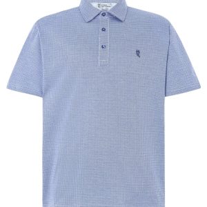 Polo Hombre Manga Corta Premium Algodón Geométrico - Azul 0009_33
