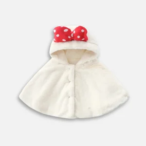 Poncho Polaire Bébé Noeud Papillon