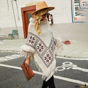 Pull Roulé Poncho Col