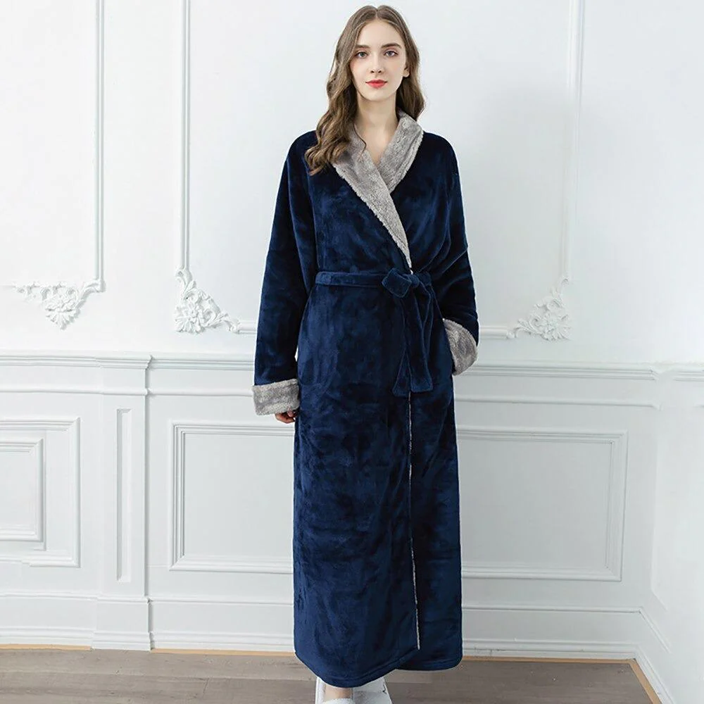 Robe de Chambre Femme Bleu – Image 2