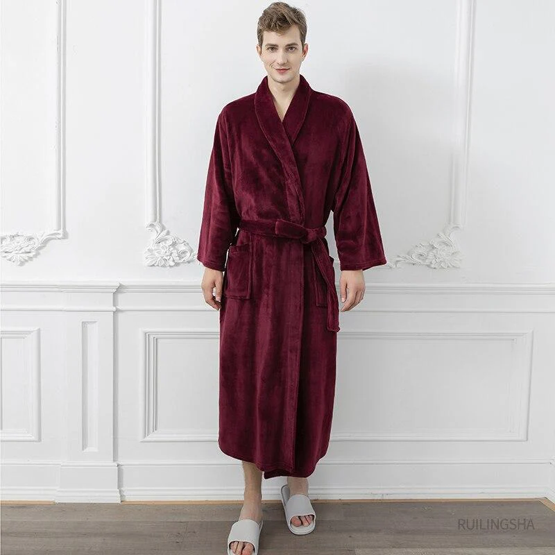 Robe de Chambre Homme Bordeaux – Image 2