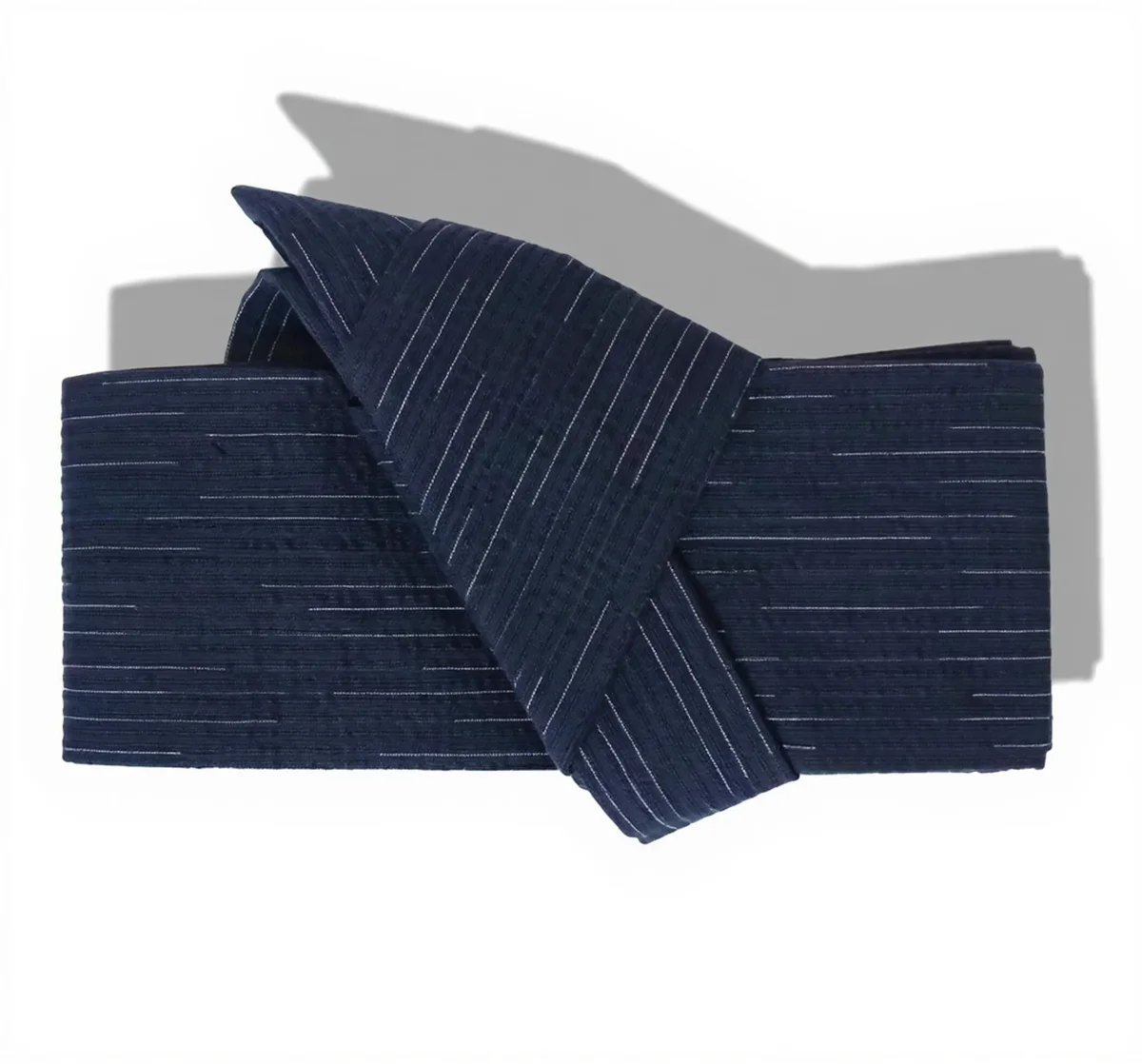 Ceinture Obi Yukata Bleu Marine Rayée - Kaku Obi 250cm – Image 2