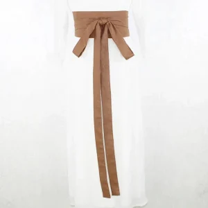 Ceinture Obi Japonaise Marron - Style Kimono Traditionnel