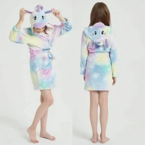 Peignoir Licorne Multicolore Arc-en-Ciel Enfant Fille