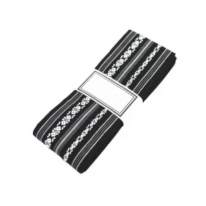 Ceinture Obi Japonaise Noir Motifs Floral Kimono Yukata