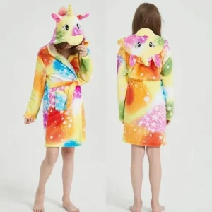 Peignoir Licorne Multicolore Arc-en-Ciel Enfant Fille